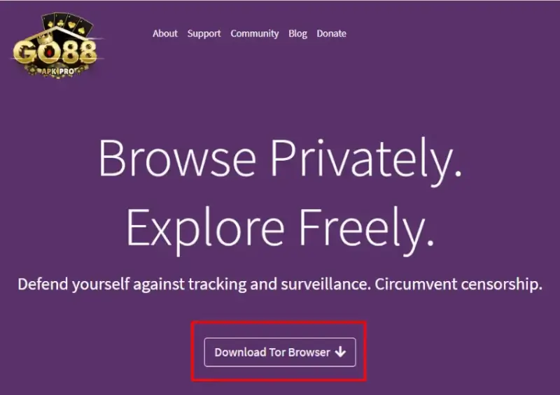 Nhấn vào dòng chữ Download Tor Browser