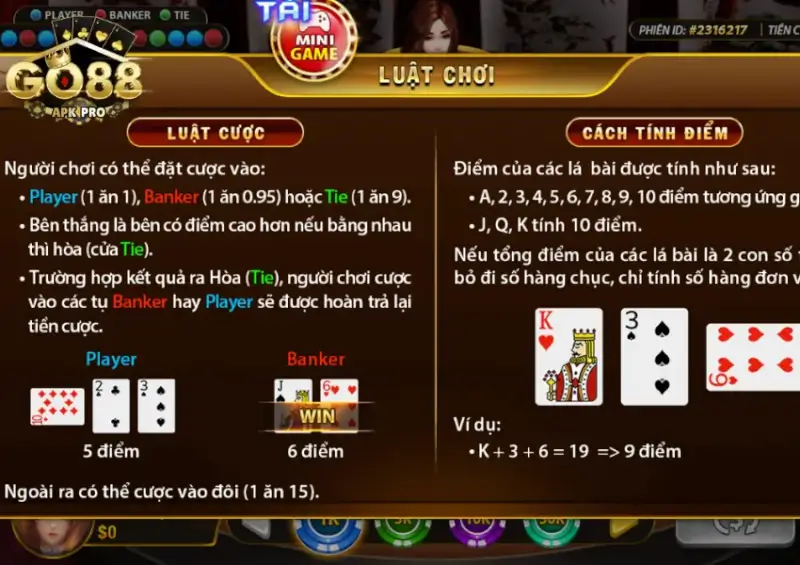 Luật chơi Baccarat