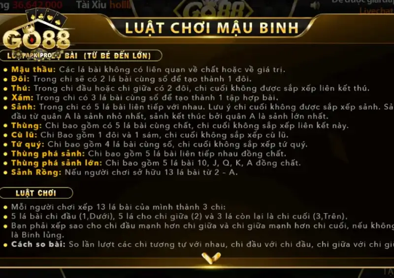 Luật chơi Mậu binh