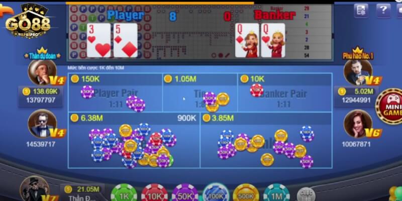 Đặt cược chơi Baccarat Go88