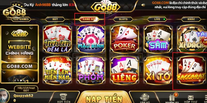 Mục tiêu trong cách chơi Baccarat Go88