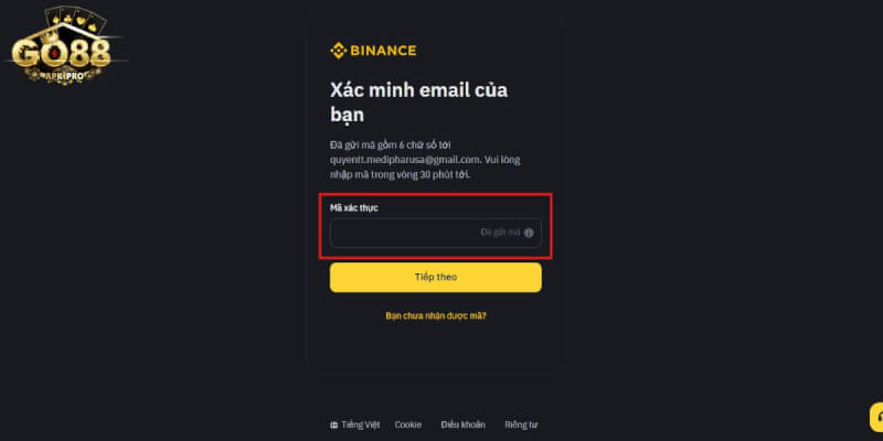 Xác minh tài khoản qua Email