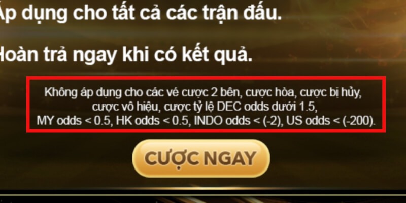 Điều kiện áp dụng hoàn trả 2%